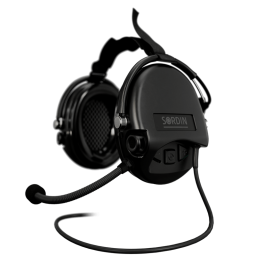 SORDIN Supreme Mil CC Black Neckband (76332-S) - czarne nakarkowe aktywne ochronniki słuchu z komunikacją