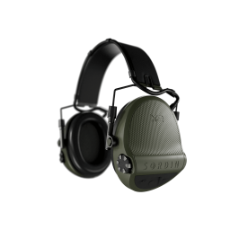 SORDIN Supreme X2 Headband Leather Memoryfoam Green 301006-10P - aktywne ochronniki słuchu, pałąk nagłowny, skóra, MF, zielone